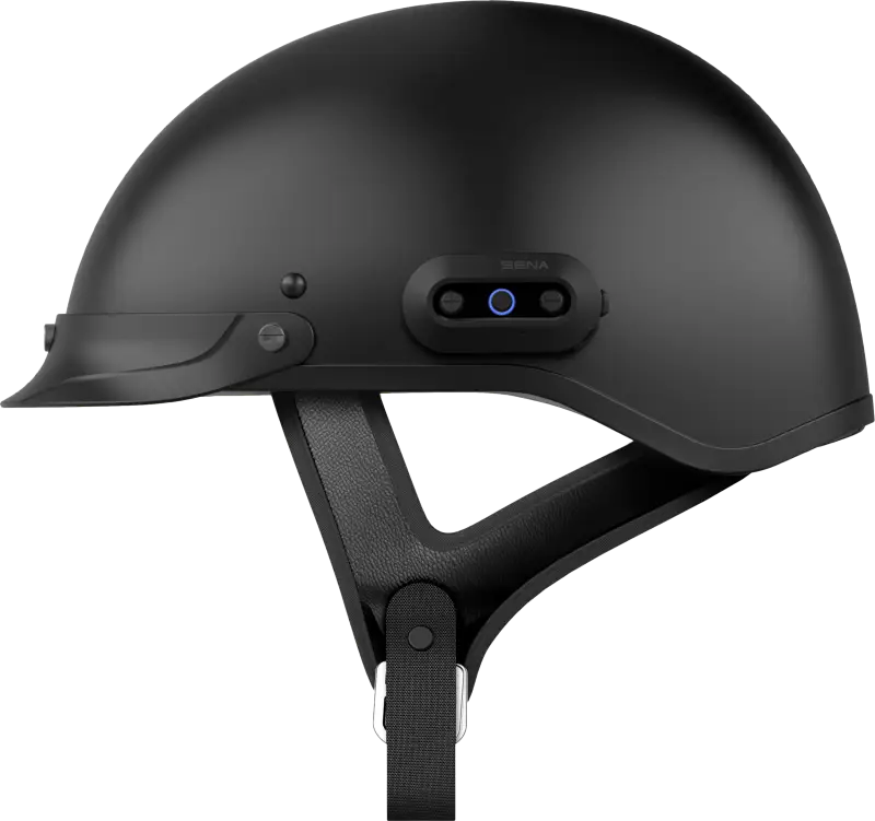 Matte Black Cavalry 2 Half Helmet with integrated audio and open mesh design