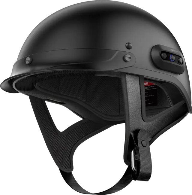 Cavalry 2 Half Helmet Matte Black Md offers advanced wireless communication with sleek, modern design for riders.