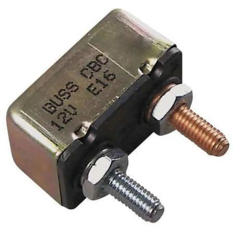 Rectangular 12V circuit breaker with threaded terminals for stud mount CBC-30 Bussmann type C.B
