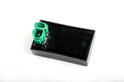 Black electronic control module with green connectors for RV parts & accessories or truck parts