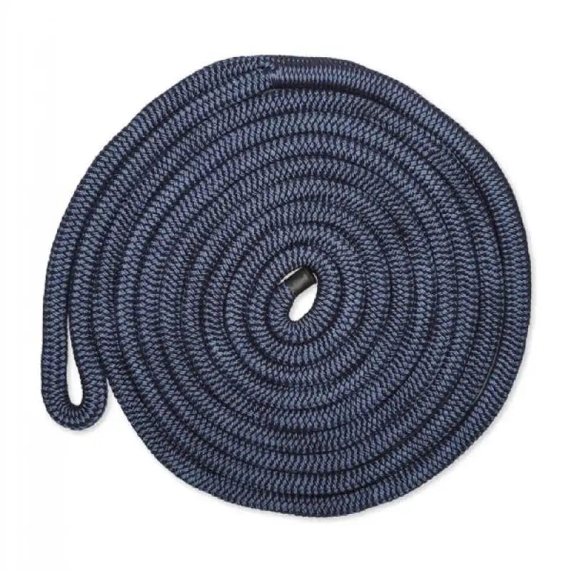 Coiled blue and gray rope for CDL1225NY CMP dockline 1/2In-25Ft heavy-duty use