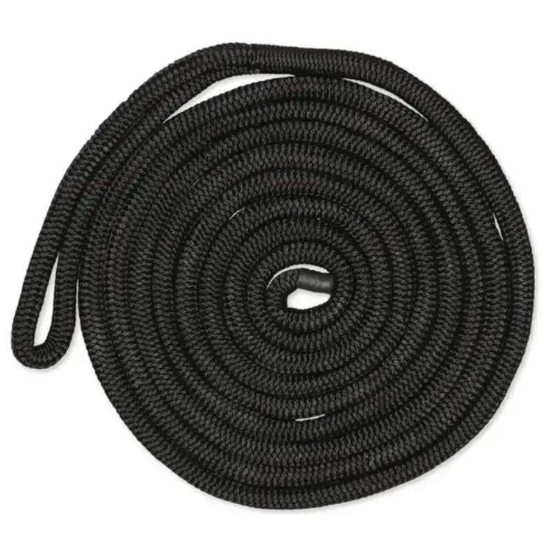 Black double-braided dockline CDL3815BK, 3/8-inch thickness, 15-foot length, durable and flexible for RV, automotive, powersports, off-road, marine, exterior, truck accessories, interior, truck bed, RV parts, Marine, AVADA - Best Sellers, Must Haves