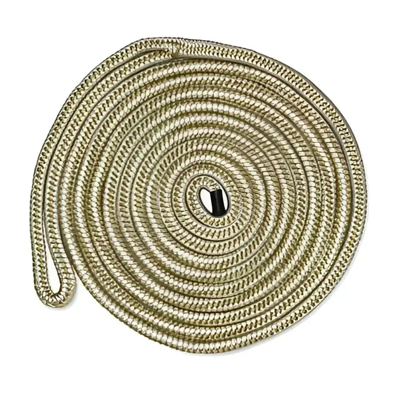 Coiled gold and white braided rope for CDL5825WG CMP Group dockline, 5/8 inch by 25 ft