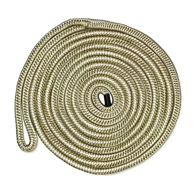 Coiled gold and white braided rope for CDL5825WG CMP Group dockline, 5/8 inch by 25 ft