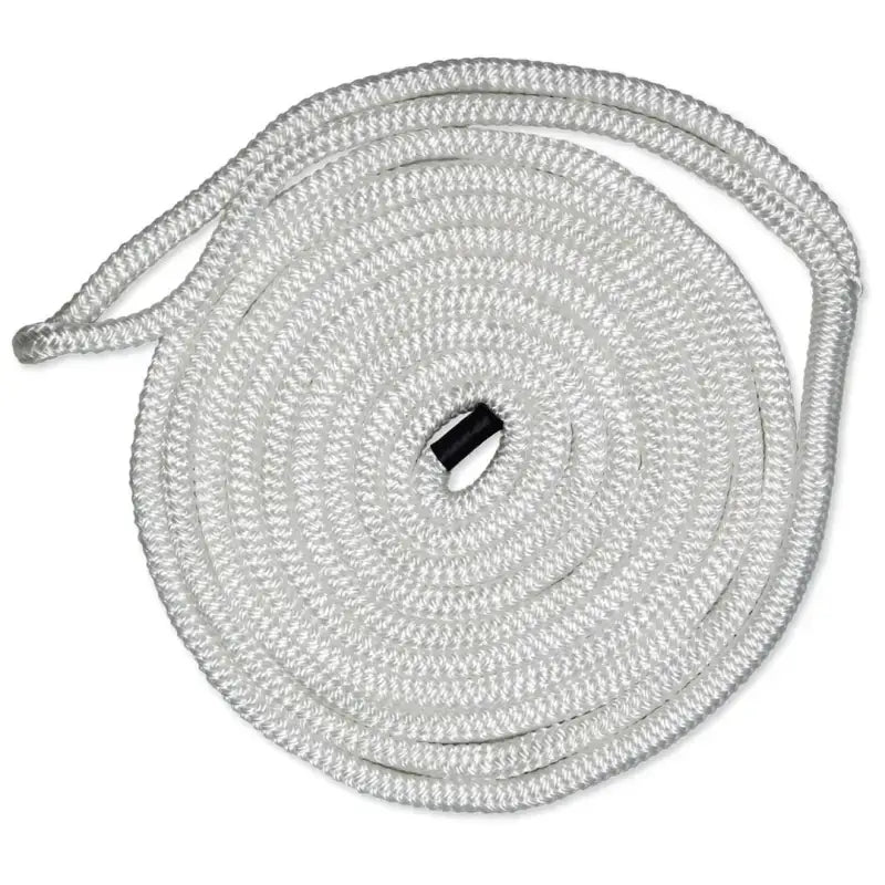 Coiled white braided rope for dockline, CDL5825WH CMP Group 5/8In-25Ft Wht