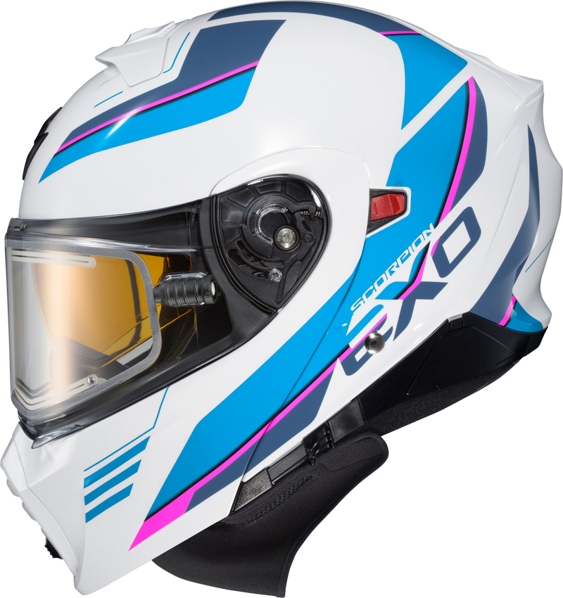 93-1025-EC Scorpion Exo Exo-Gt930 Cold Weather Helmet Modulus Wht/Blu Lg (Electric)