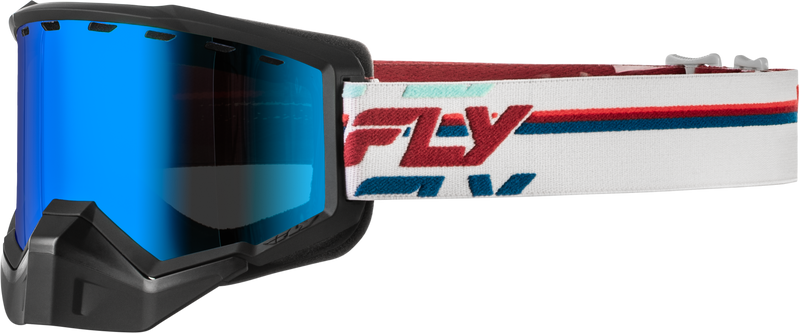 Focus Snow Goggle Red/Whte W/Smoke/Dark Blue Lens
