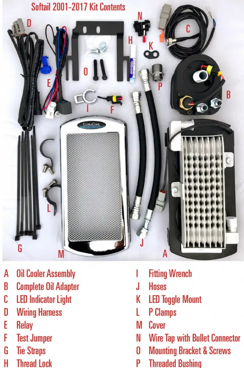 ULTRACOOL Center Frame Mount Oil Cooler Non Abs St `01 17 Chrome