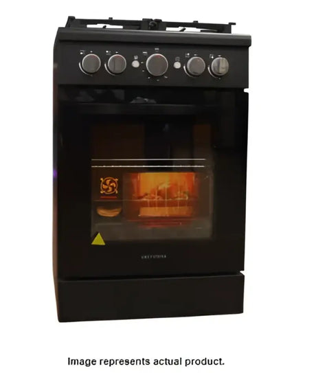 Black CF-FS60B Wayglobal gas range with lit oven, Greystone RV Gas style