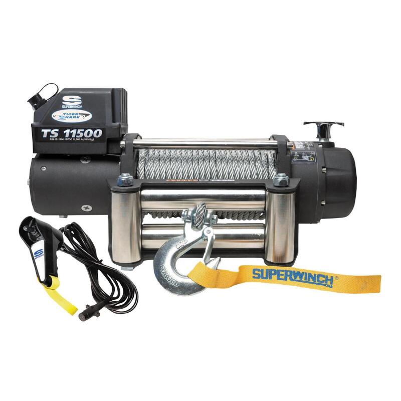 Superwinch 1511200 Superwinch 11500 LBS 12V DC 3/8in x 84ft Steel Rope Tiger Shark 11500 Winch - 1511200