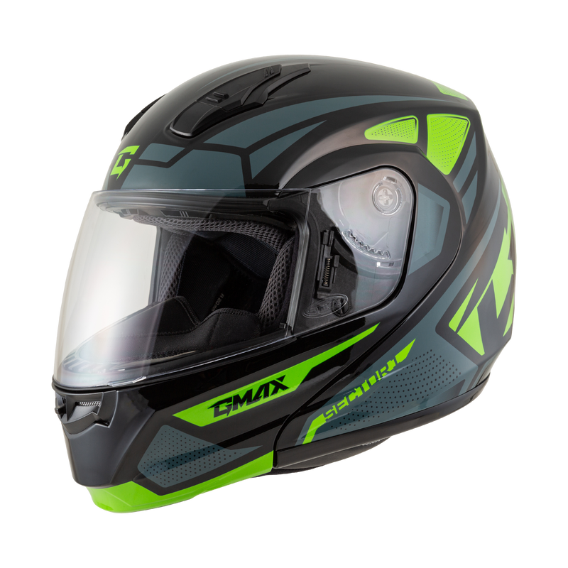 M1043779 Gmax Md-04 Sector Helmet Black/Grn/Wht 3X