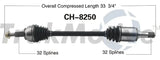 CH-8250 Trakmotive New Cv Axle - Shaft