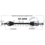 CH-8250 Trakmotive New Cv Axle - Shaft
