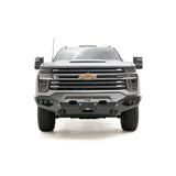 CH20-X4951-1 Fab Fours Matrix Front Ng installed on a gray Chevrolet truck, showcasing its sleek design and superior protection.