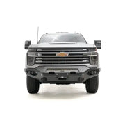 CH20-X4951-1 Fab Fours Matrix Front Ng installed on a gray Chevrolet truck, showcasing its sleek design and superior protection.