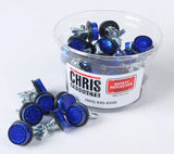 CHRIS PRODUCTS Mini Reflectors Blue 40/Pk for Powersports