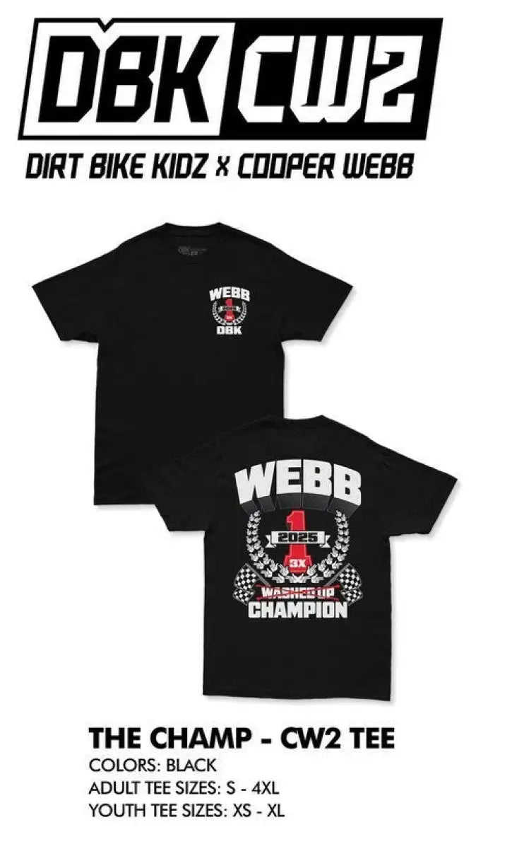 The Champ Cw2 Tee Black Sm - DBK