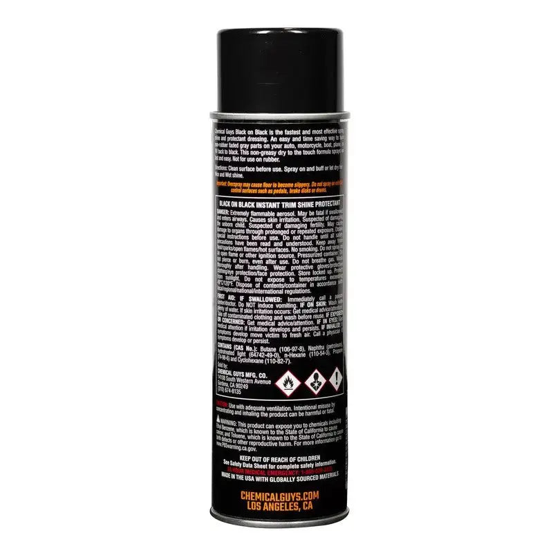Chemical Guys Black on Instant Trim Shine Spray Dressing - 11oz - Case of 6 - Truck & Automotive