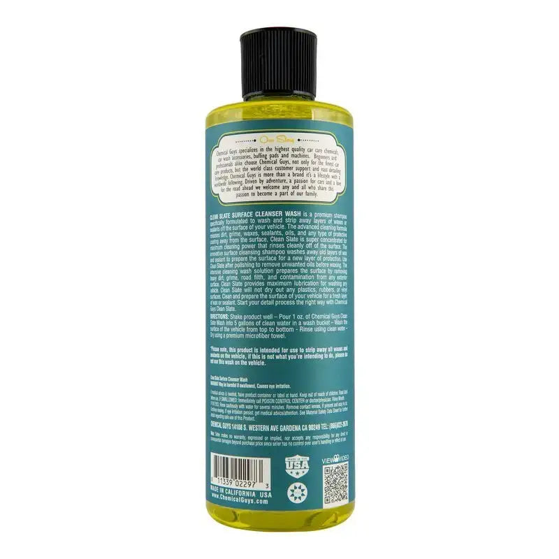 Chemical Guys Clean Slate Surface Cleanser Wash Soap - 16oz - Case of 6 - Truck & Automotive