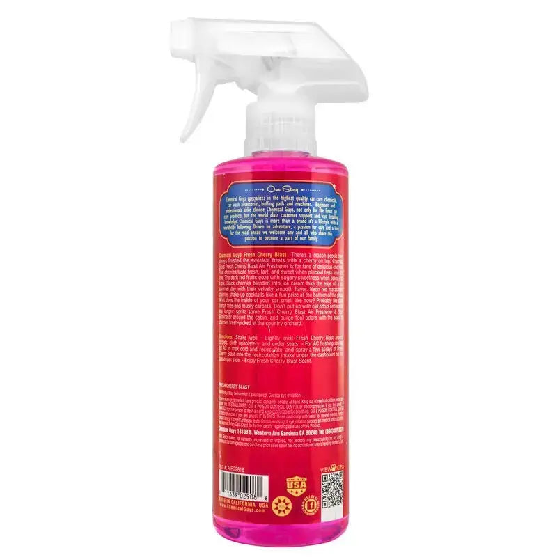 Chemical Guys Fresh Cherry Blast Air Freshener & Odor Eliminator - 16oz - Case of 6 - Truck Automotive