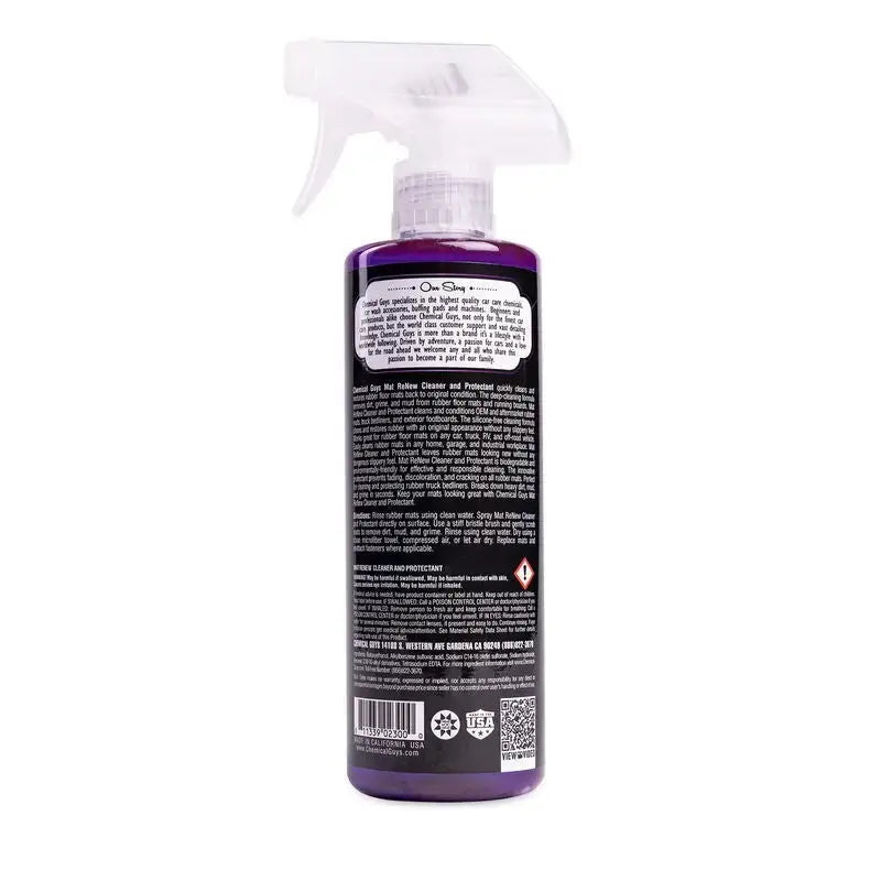 Chemical Guys Mat ReNew Rubber + Vinyl Floor Cleaner & Protectant - 16oz - Case of 6 - Truck Automotive