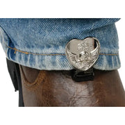 Clips For Stirrup/Strap Boots Heart/Skull Chrome - RYDER CLIPS