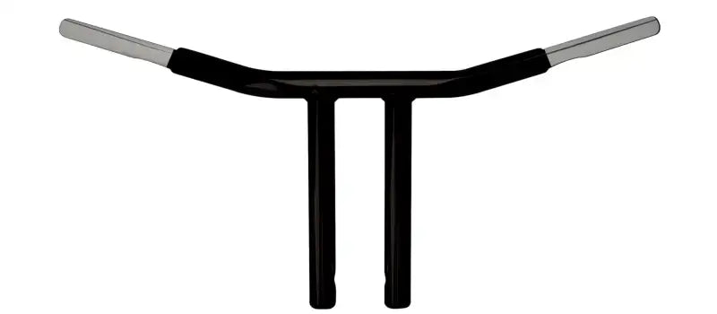 Black satin black Psycho Drag Bar with T-bar handlebars and chrome ends for bikes