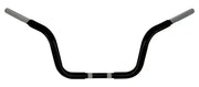 Black baby ape hanger motorcycle handlebars with gray grips for Chubby 8.5’’ Baby Ape Hanger Satin Black