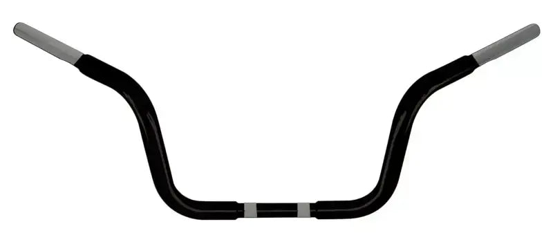 Black baby ape hanger motorcycle handlebars with gray grips for Chubby 8.5’’ Baby Ape Hanger Satin Black