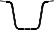 Black motorcycle ape hanger handlebars with chrome ends for Chubby Ape Hanger 14’’ Satin Blk