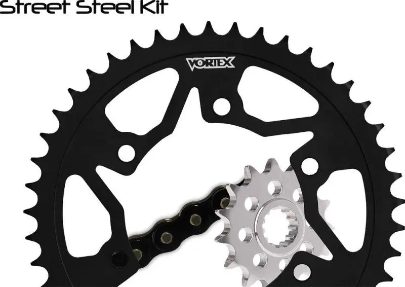 CK2127 Vortex Sprocket/Chain Kit Stl/Stl 16/45T Sil Sx3 525-108L Blk - RV and Auto Parts