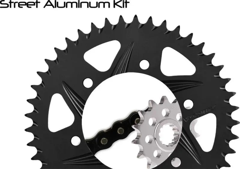 CK2257 Vortex Sprocket/Chain Kit Stl/Alu 14/37T Blk Sx3 520-108L Blk - RV and Auto Parts