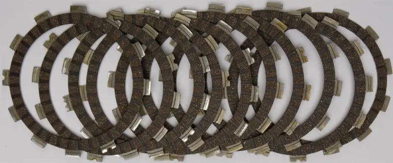 Stack of motorcycle clutch friction plates from CK3382 Redline Clutch Kit for quick upgrades