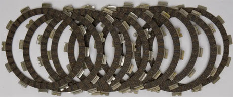 Stack of motorcycle clutch friction plates from CK3382 Redline Clutch Kit for quick upgrades