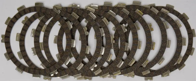 Stack of motorcycle clutch friction plates from CK3382 Redline Clutch Kit for quick upgrades
