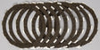 Stack of dark clutch plates with white friction tabs for CK3450 Redline Clutch Kit