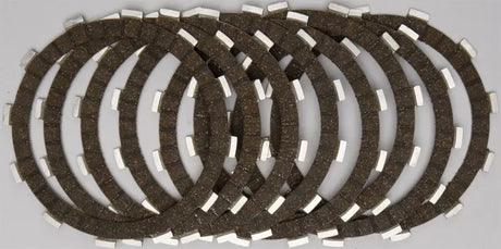 Stack of dark clutch plates with white friction tabs for CK3450 Redline Clutch Kit
