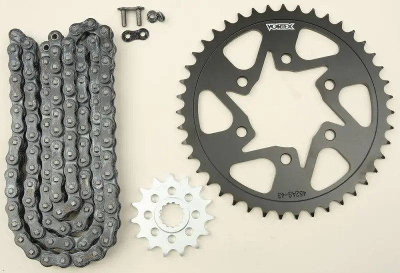 CK4103 Vortex Sprocket/Chain Kit Stl/Stl 15/45T Sil Sx3 520-112L Blk - RV and Auto Parts