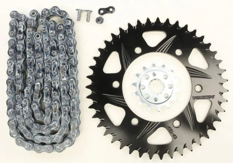 CK4257 Vortex Sprocket/Chain Kit Stl/Alu 14/43T Blk Sx3 520-106L Blk - RV and Auto Parts