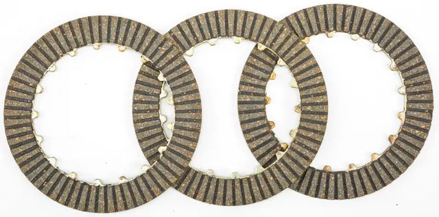 Three fibrous friction clutch plates from CK4463 Redline Clutch Kit for smooth shifting