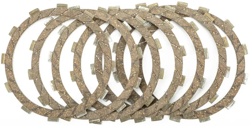 Stack of tan friction clutch plates from Redline Clutch Kit CK4465 for smooth shifting
