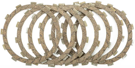 Stack of tan friction clutch plates from Redline Clutch Kit CK4465 for smooth shifting