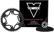 CK6261 Vortex Sprocket/Chain Kit Stl/Stl 14/47T Sil Sx3 520-110L Blk - RV and Auto Parts