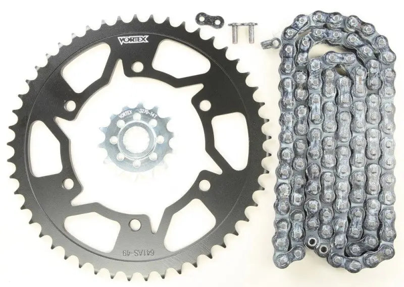 CK6266 Vortex Sprocket/Chain Kit Stl/Stl 14/49T Sil Sx3 520-108L Blk - RV and Auto Parts