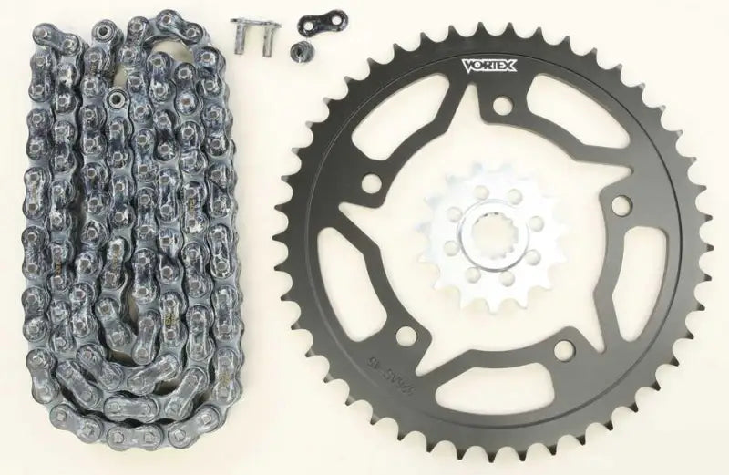 VORTEX CK6291 Sprocket/Chain Kit Stl/Stl 15/45t Sil Sx3 520 114l Blk