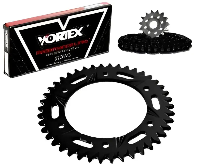 CK6294 Vortex Sprocket/Chain Kit Stl/Alu 15/45T Blk Rx3 520-116L Blk - RV and Auto Parts