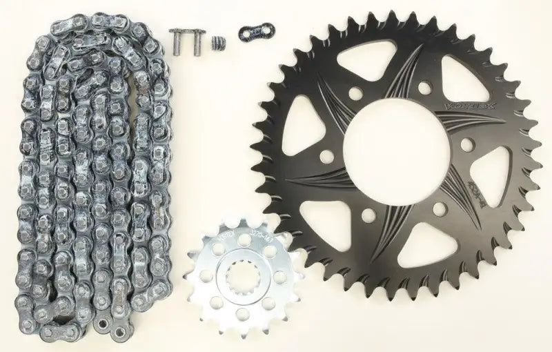 CK6297 Vortex Sprocket/Chain Kit Stl/Alu 16/41T Blk Rx3 520-114L Blk - RV and Auto Parts
