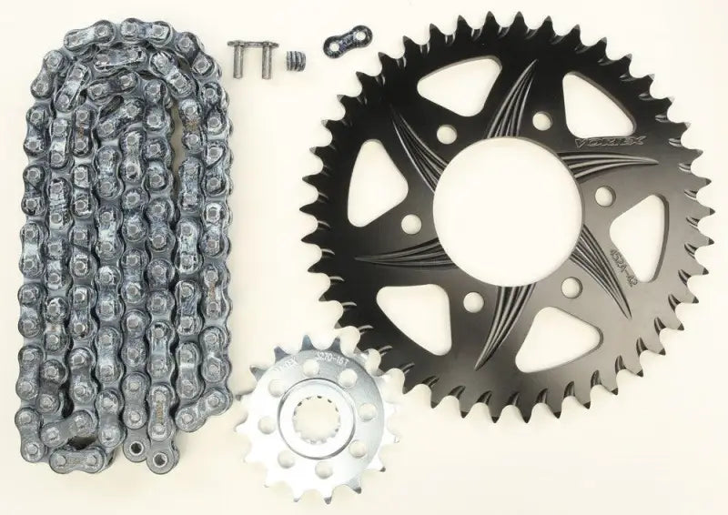 CK6298 Vortex Sprocket/Chain Kit Stl/Alu 16/42T Blk Rx3 520-108L Blk - RV and Auto Parts