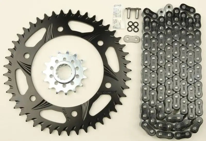 CK6311 Vortex Sprocket/Chain Kit Stl/Alu 15/47T Blk Rx3 520-114L Blk - RV and Auto Parts