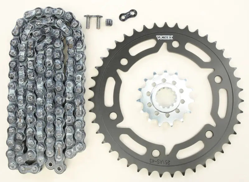 CK6341 Sprocket/Chain Kit Stl/Stl 15/43t Sil Rx3 520 114l Blk 